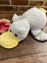 Load image into Gallery viewer, 2lbs -10lbs Weighted Duck Stuffed Minky Animal Lap Pad -for Comfort, Special Needs, Sleep, Anxiety and Stress Relief - Custom Made
