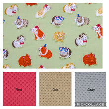 Load image into Gallery viewer, Cute Guinea Pigs Cotton Weighted Blanket or Lap Pad Cotton Fabric - Toddler, Child, Teen, Adult -Dot Minky - Anxiety, Sleep.
