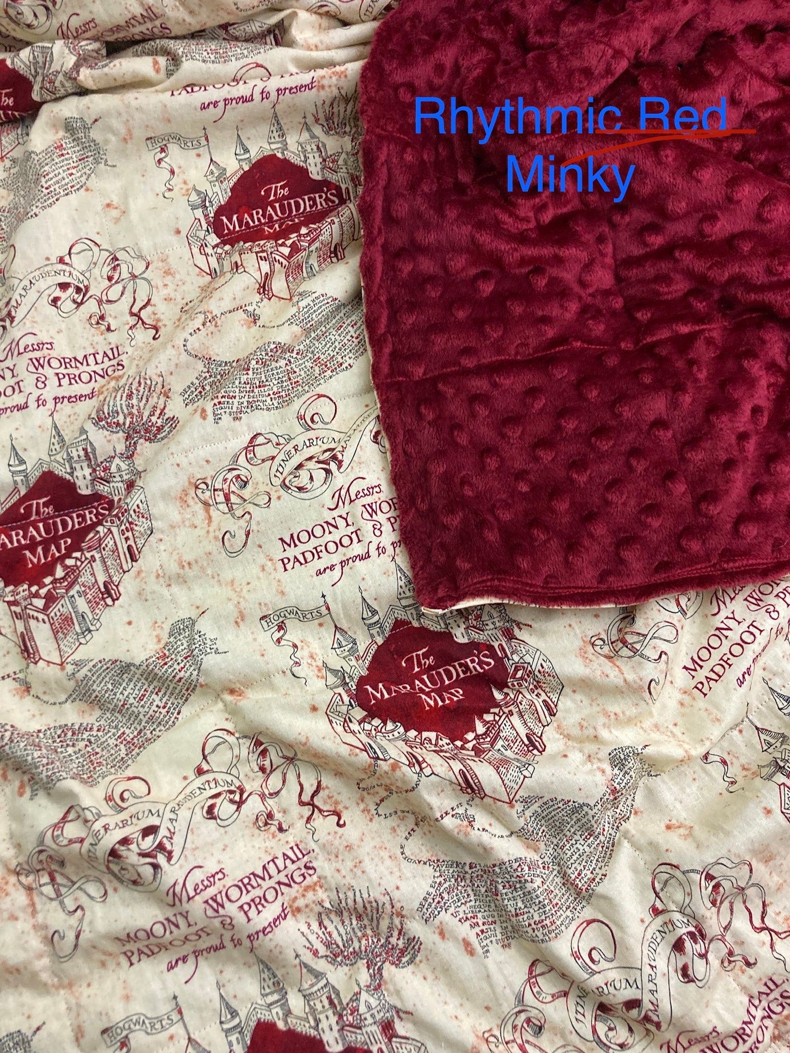 Wizard House Map- Weighted Blanket or Lap Pad Cotton Fabric Toddler, Child, Teen, Adult -Dot Minky Anxiety,