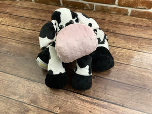 2lbs -15lbs Weighted  Cow Stuffed Minky Animal Lap Pad -for Comfort, Special Needs, Sleep, Anxiety and Stress Relief - Custom Made