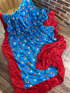 Sonic the Hedgehog Weighted Blanket or Lap Pad Cotton Fabric - Toddler, Child, Teen, Adult -Dot Minky - Anxiety, Sleep.